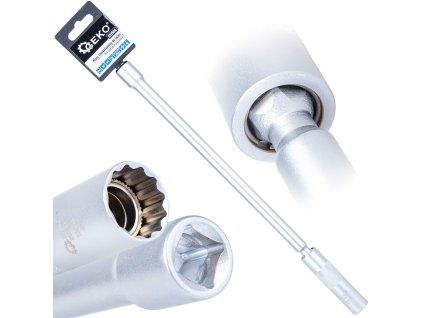 Klíč na zapalovací svíčky tenkostěnný s kloubem 14 mm 3/8" CrV GEKO