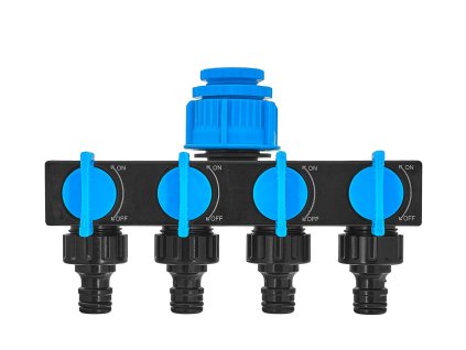Rozdělovač vody 4-cestný s ventily 1" se redukcí 3/4" a 1/2" GEKO Sky-Line