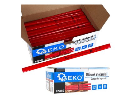 Tesařská tužka 240 mm HB GEKO — sada 100 ks, výstavní krabička