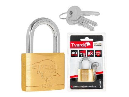 Zesílený mosazný visací zámek 40 mm GEKO Brass-Series