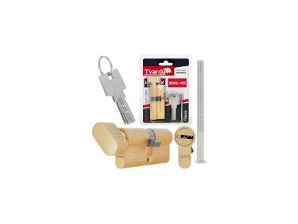 Vložka do zámku s knoflíkem 30G/45 mm – mosazná (GEKO)
