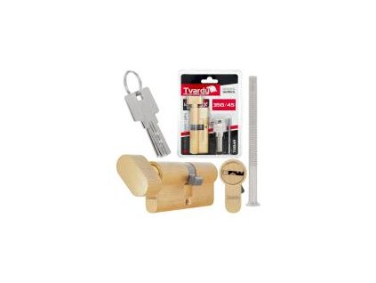 Vložka zámku s knoflíkem 35g/45 (barva mosaz) GEKO