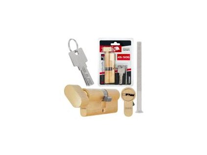 Vložka do zámku s knoflíkem 45/50G (barva mosaz) GEKO