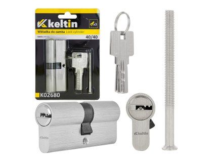 Vložka do zámku 40/40 mm – nikl, hliníkové tělo, 25 000 cyklů, 3 klíče GEKO