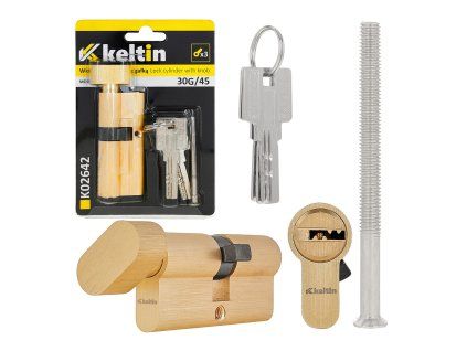 Vložka zámku s knoflíkem 30G/45 mm – mosaz, GEKO