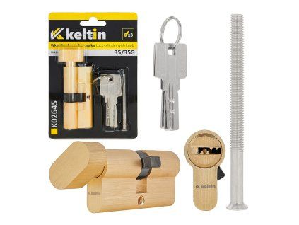 Vložka do zámku s knoflíkem 35/35G mosaz GEKO