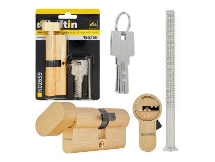 Vložka cylindrická vložka se knoflíkem 45g/50 (mosaz) GEKO