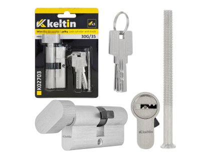 Vložka do zámku s knoflíkem 30G/35 (nikl) GEKO