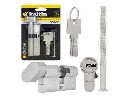 Vložka zámku s knoflíkem 30G/50 nikl GEKO