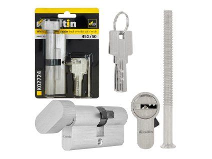 Vložka do zámku s knoflíkem 45g/50 mm, nikl — GEKO
