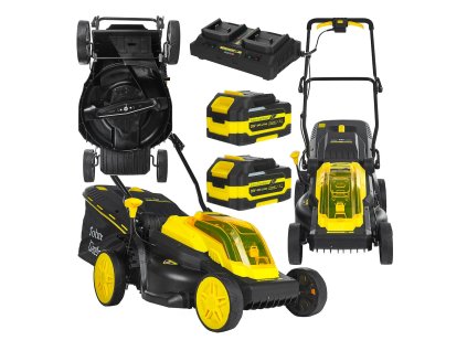 Akumulátorová sekačka na trávu GEKO 38 cm, bezkartáčový motor, 2× 4,0 Ah 20 V CoreX