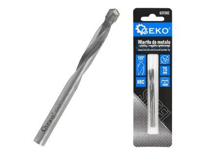 Vrták do kovu s plátkem ze slinutého karbidu 6×75 mm GEKO