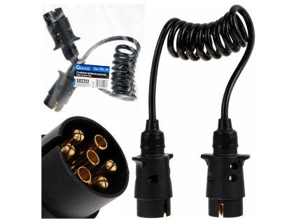 Spirálový prodlužovací kabel pro přívěs 1,5 m 7PIN 12V GEKO
