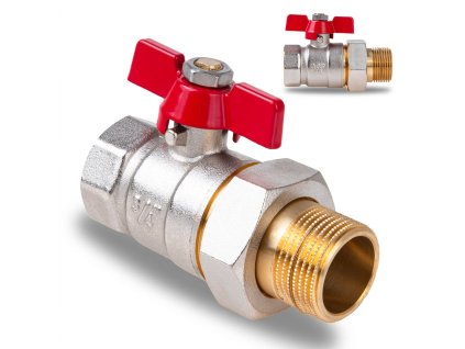 Kulový kohout 3/4" DN20 s ucpávkou a šroubením – motýlek GEKO