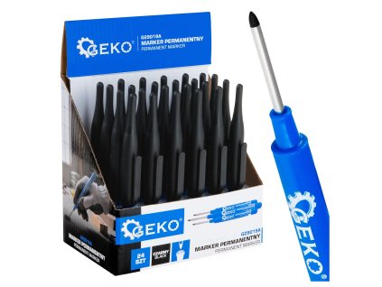 Permanentní fix na hluboké otvory 30 mm GEKO – výstavní kartonová krabice (24 ks)