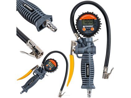 Pistole na huštění pneumatik s LCD manometrem 60 mm Powermat PM-PDPM-1T