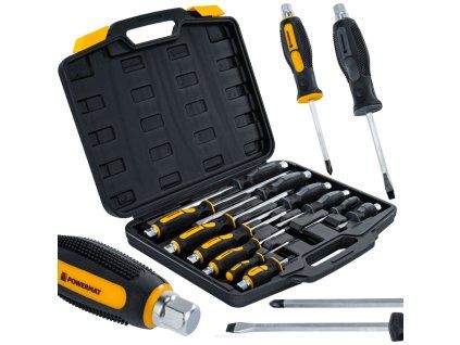 Sada úderových šroubováků Powermat PM1601 12 ks Cr-V s magnetickými hroty