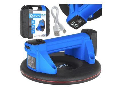 Akumulátorová vakuová přísavka 210 mm (nosnost 200 kg, LCD) – GEKO G80674