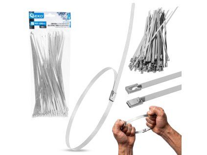 Stahovací pásky ze oceli nerezové 4.6×250 mm – 100 ks
