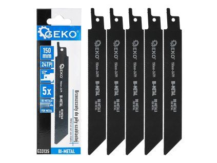 Bi-metalické brzeszczoty pro pilku šablástní kovovou 150 mm 24 TPI 5 ks – Geko