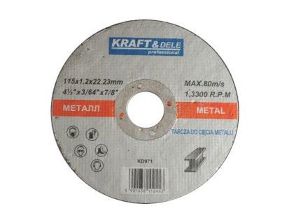 Brusný kotouč KRAFT&DELE KD971 115x1,2x22,23 mm pro řezání kovu