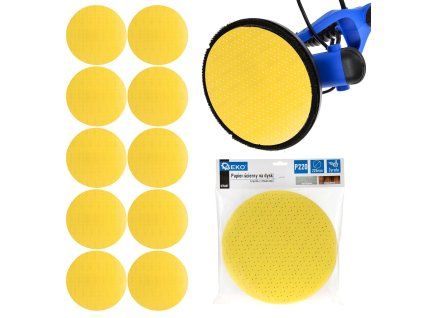 55377 brusny papir na disk kotouc s otvory 225 mm p220 zirafa 10 100 500