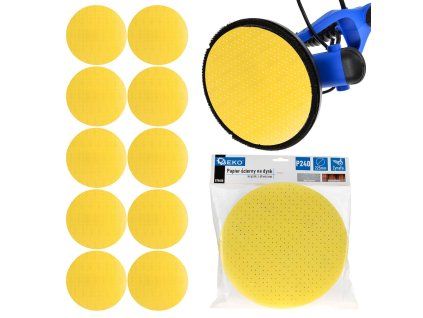 55380 brusny papir na disk kotouc s otvory 225 mm p240 zirafa 10 100 500