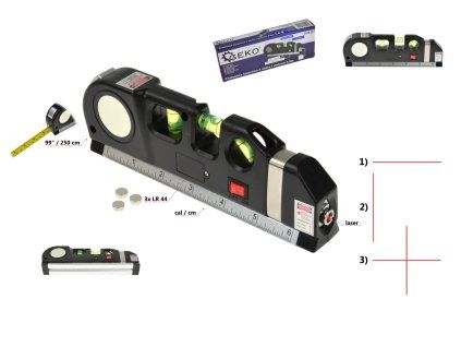 60753 laserova vodovaha s meridlem a metrem 2 5 m 50