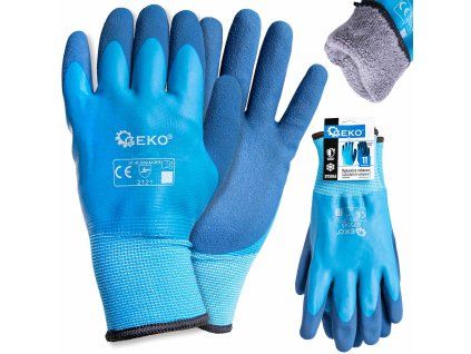 66225 pracovni rukavice vodeodolne zateplene zimni r 11 bavlna latex 12 120