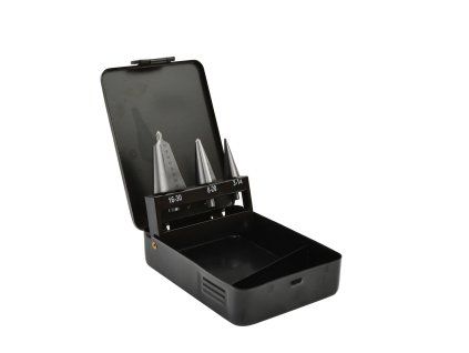 68178 sada 3 ks stupnovitych vrtaku 3 30 mm kovova krabicka 50
