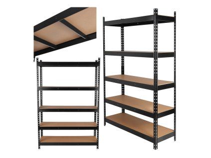 69882 skladovy regal cerny 180x40x120cm 280kg zesileny 1