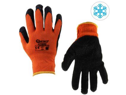 74427 zimni pracovni rukavice orange r 9 12 480