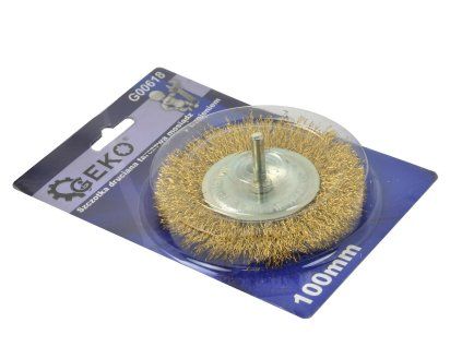 122841 drateny kartac kotoucovy mosazny 100 mm s trnem 10 x 120 mm geko