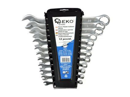 122985 klice ploche s ockem satinovane 6 22 mm sada 12 ks geko