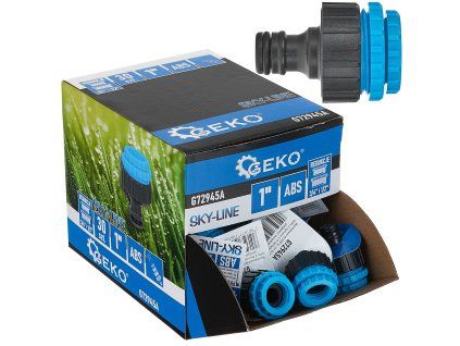 123741 pripojeni na kohoutek 1 s redukcemi 3 4 mm a 1 2 mm sky line geko kartonovy stojan 30 240 mm