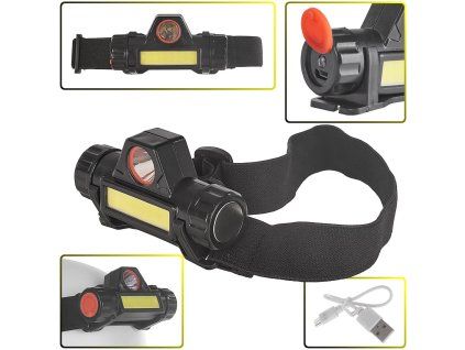 124524 celovka s otocnou hlavou led cob 3w baterie 800 mah kryti ip20 geko
