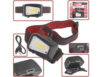 128520 celovka led cob 8w geko s pohybovym senzorem 520lm ip44 nabijeci 1800mah