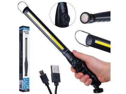 128529 dilenska led cob lampa geko 10w s magnetem dobijeci 1800mah 450lm ip44 odolnost