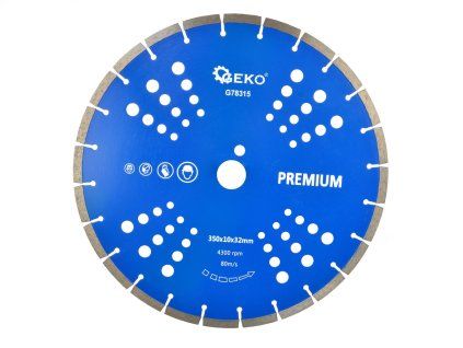 78744 1 129394 segmentovy kotouc geko premium 350 10 25 4 mm rezany laserem profesionalni kvalita pro beton a stavebni materialy