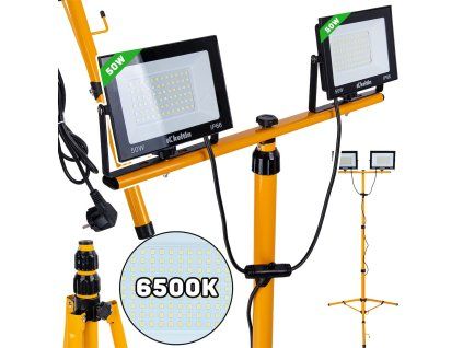 79062 16 131548 led svetlomet geko 2 50w s teleskopickym stativem 6500k profesionalni osvetleni pro stavbu a dilny