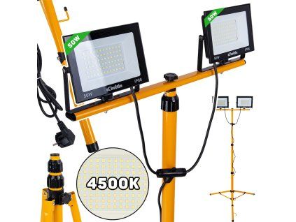 79065 16 131551 led svetlomet geko 2 50w s teleskopickym stativem 4500k neutralni bila pro profesionalni pouziti