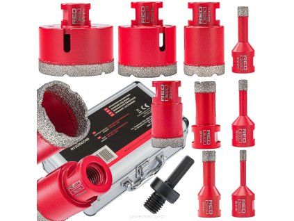 Sada 9 diamantových korunek 6–68 mm s adaptérem HEX M14