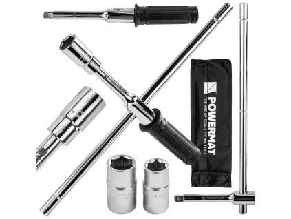 Skládací klíč na kola 1/2" s nasadkami Powermat PM-KLDK-400T