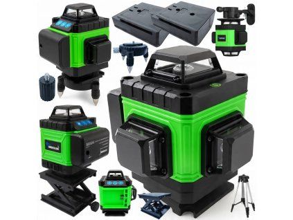 8517 12 poziomica laserowa laser krzyzowy zielony samopoziomujaca 4d 360 2 baterie 16867 1200