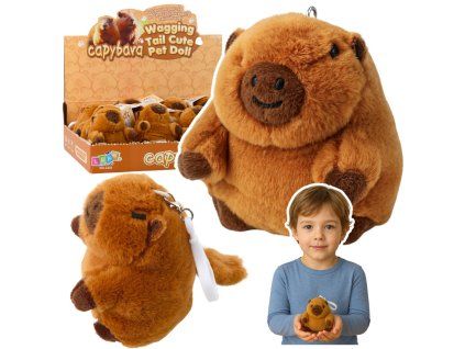 72855 pluszovy privesek kapibara s pohyblivym ocaskem 9x8 cm
