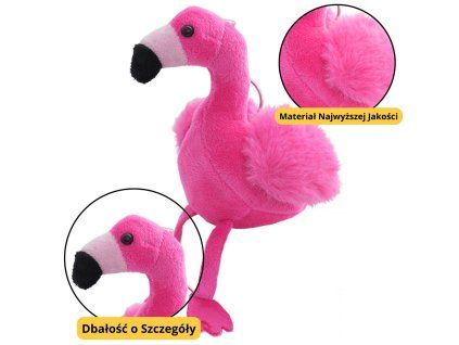 68502 ruzovy plamenak plysovy privesek 12cm