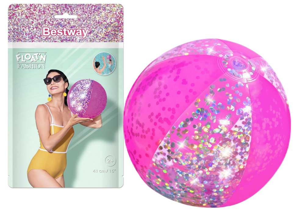 Plážový míč Bestway zlatý s třpytkami, průměr 41 cm, od 2 let — Celkový pohled