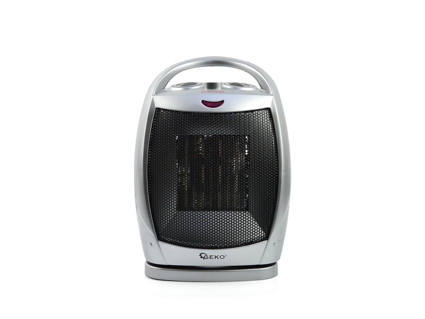 Keramický termoventilátor Geko PTC01 – 750 a 1500 W s regulací teploty a bezpečnostním termostatem — V provozu