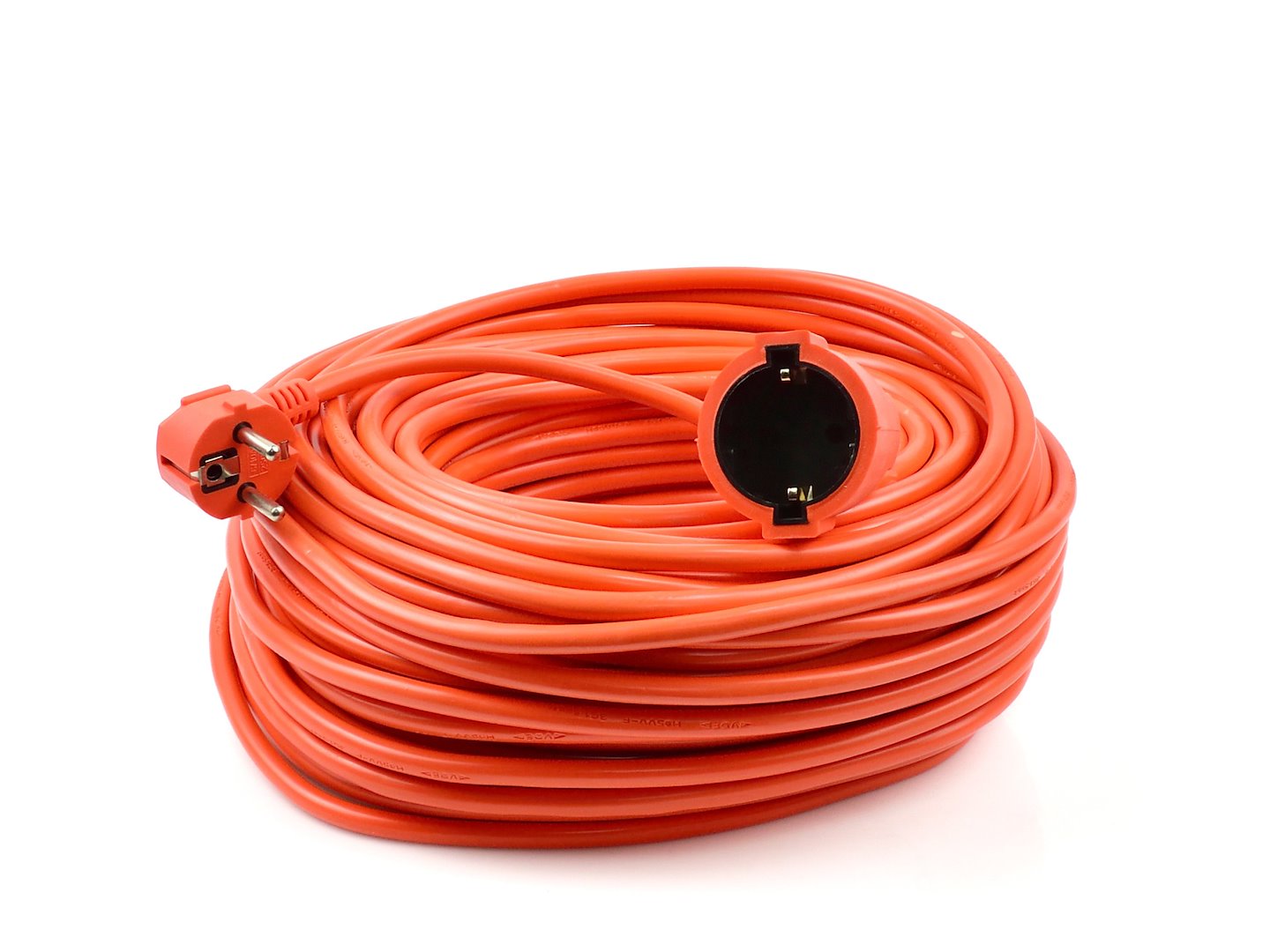 Délkový přípojový kabel Geko H05VV-F 50 m, IP20 – délka 50 metrů — Kabel v balení