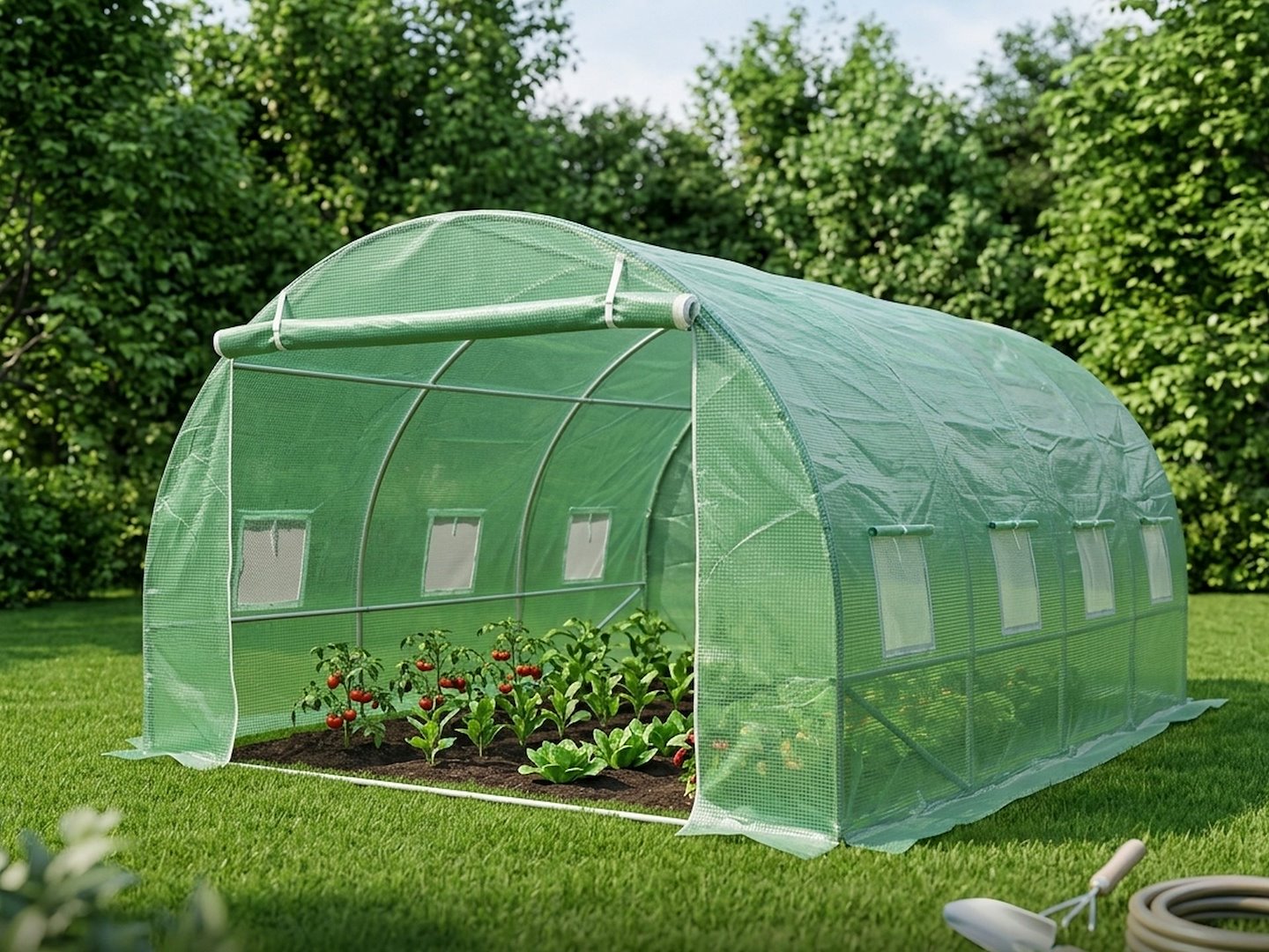Tunel foliowy ogrodowy Geko 3×4×2 m UV — szklarnia tunelowa 3 x 4 metry — Detail konstrukce